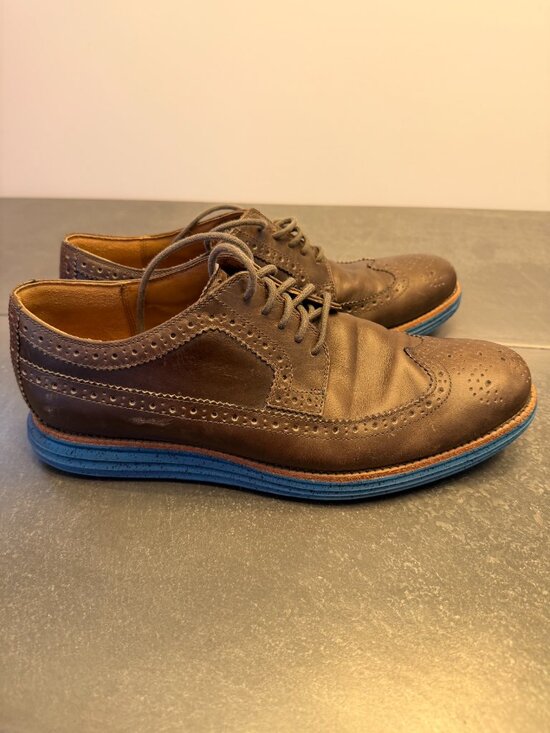 Cole Haan LunarGrand Long Wingtip Oxford Brown Leather Blue Sole Men’s 11.5 main image 9